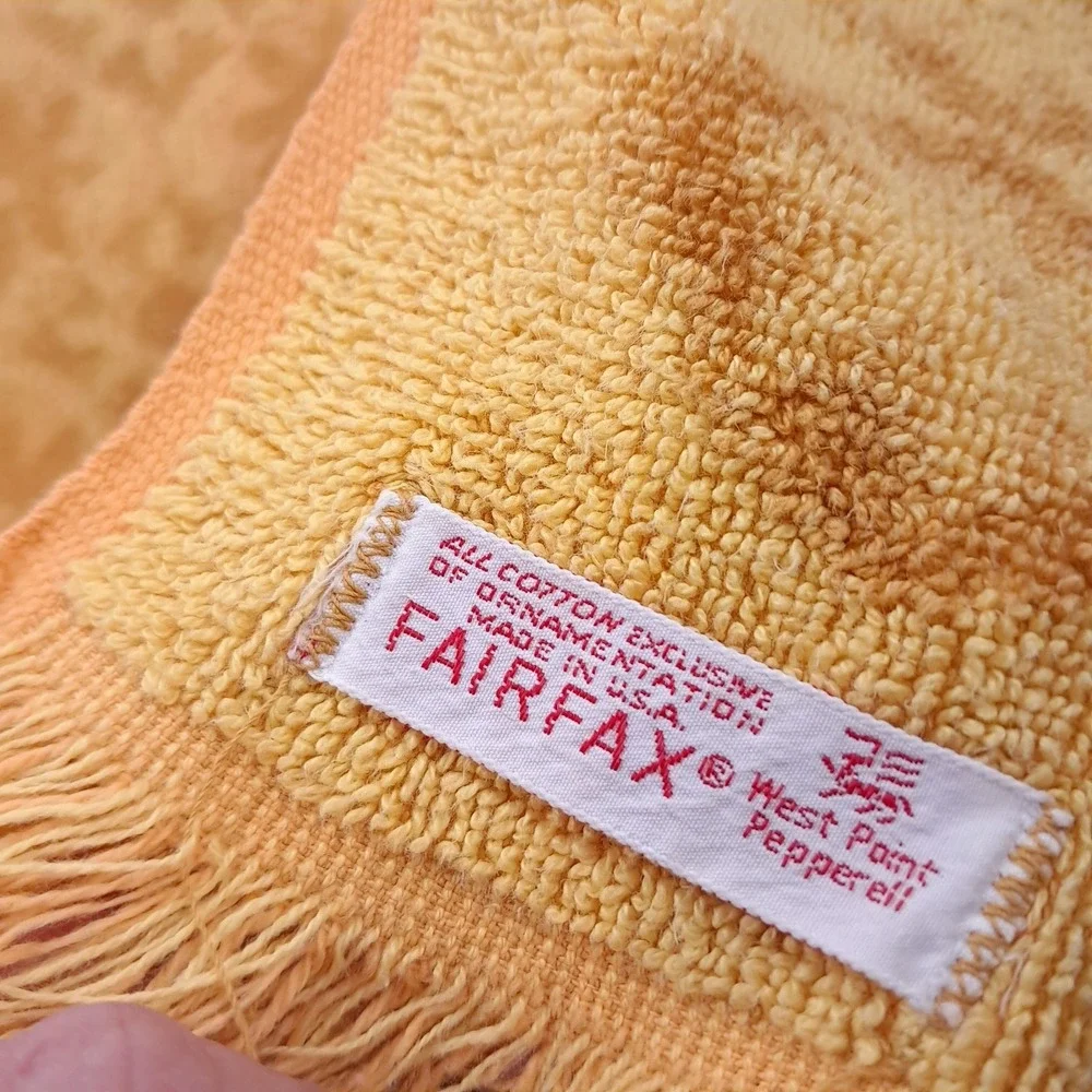 Vintage hand Towel set 2 harvest yellow Gold Martex West Point Pepperell Fairfax